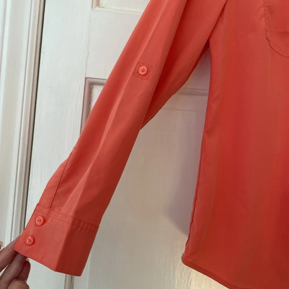 Chico’s Size 1 Solid Hidden Button Down Utility B… - image 3